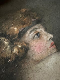 Reflections of Gisele,  a Pastel by M. de Bever de la Quintinie, Paris, c.1900
