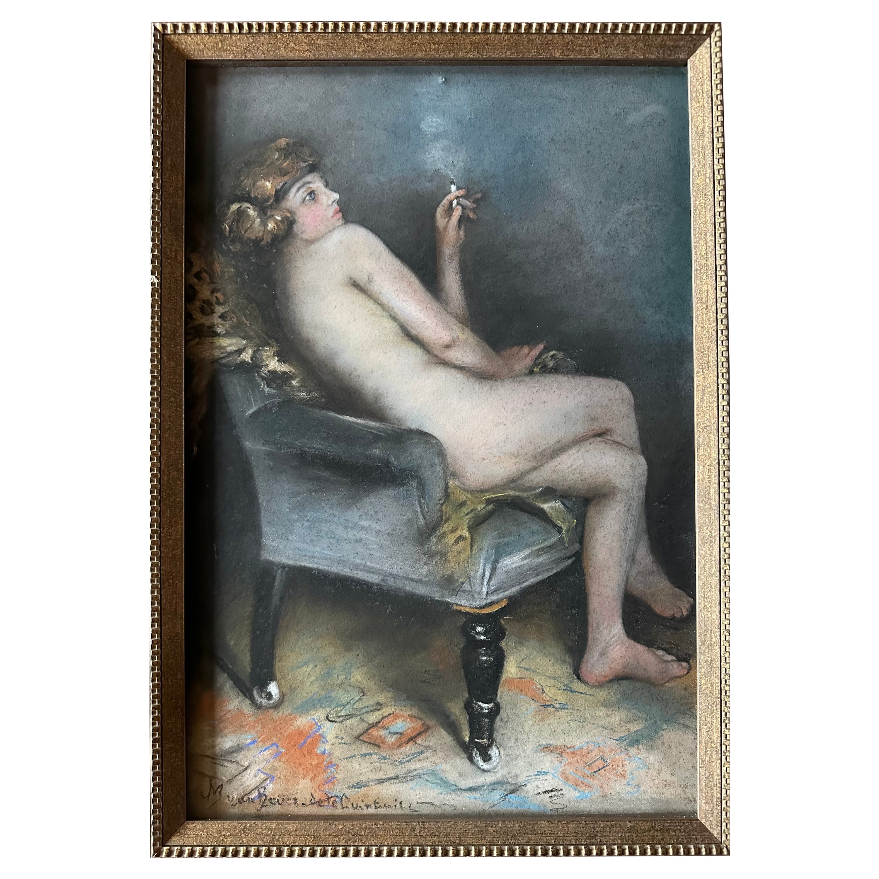 Reflections de Gisele  a Pastel de M. de Bever de la Quintinie, Paris, vers 1900