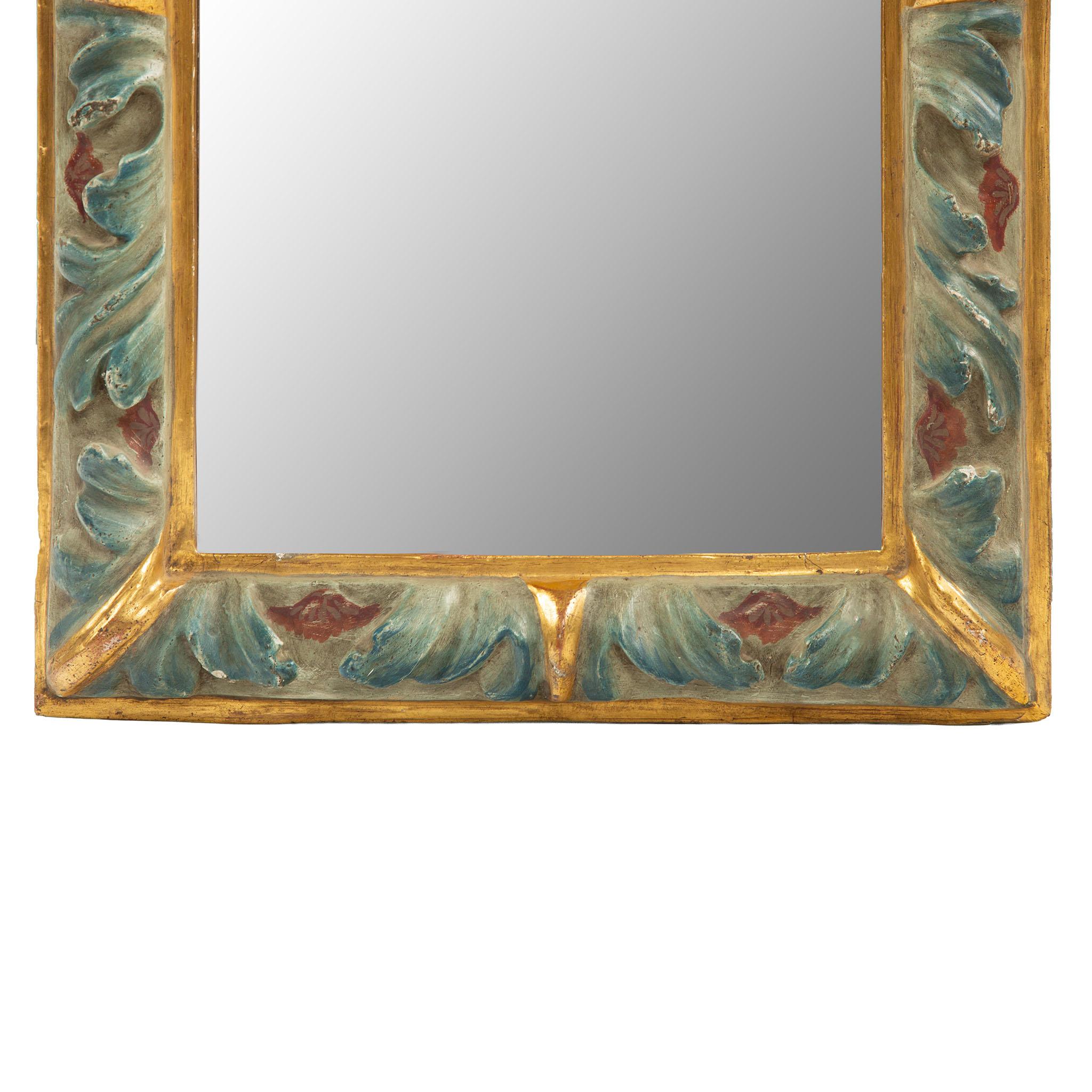Reflections of the 19th Century: Multicolor Gilt Framed Mirror In Excellent Condition For Sale In New York, NY