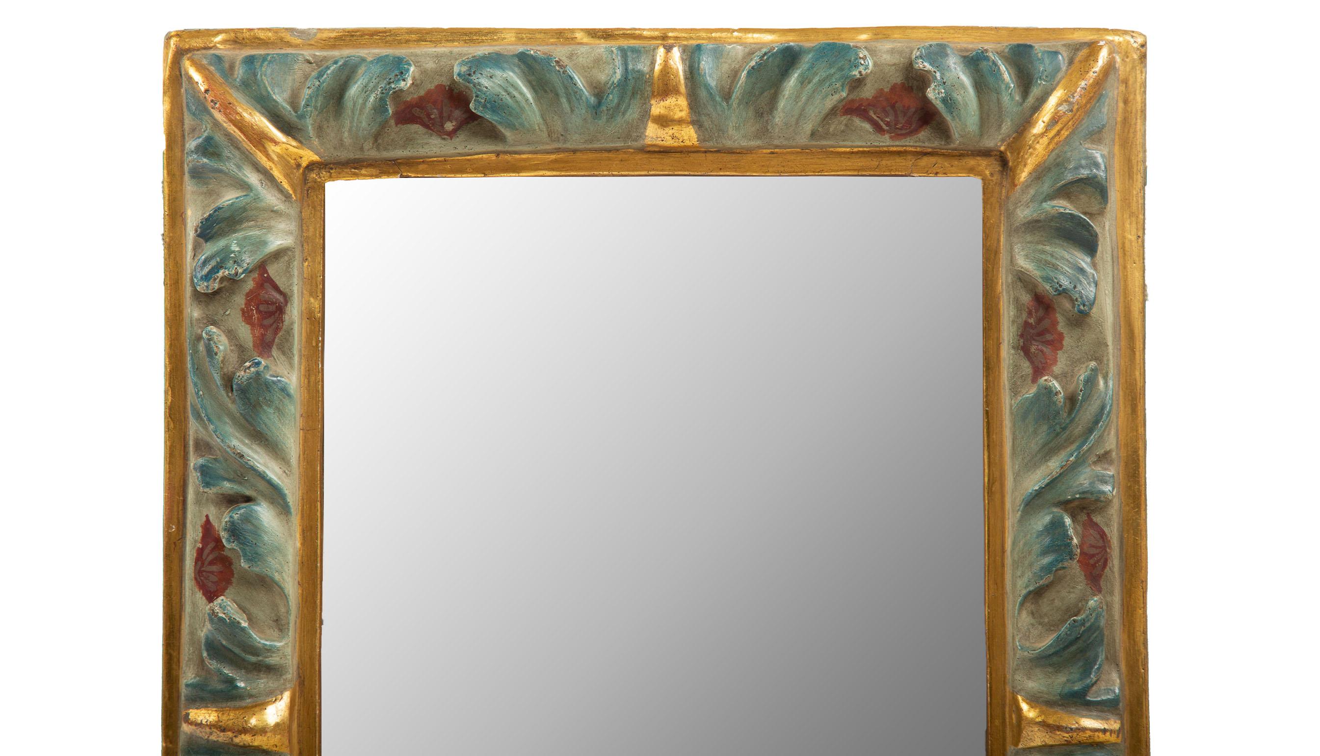 Reflections of the 19th Century: Multicolor Gilt Framed Mirror For Sale 1