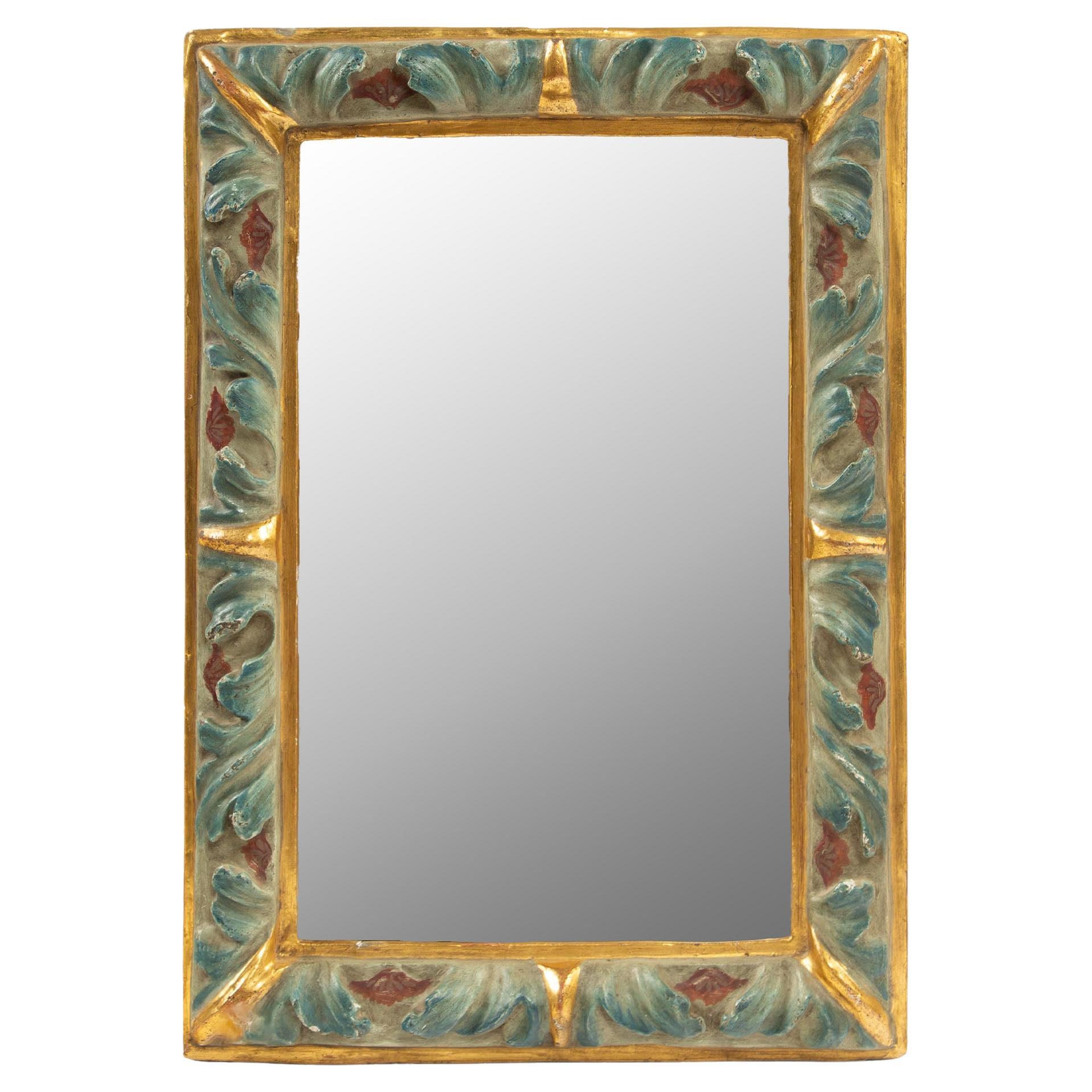 Reflections of the 19th Century: Multicolor Gilt Framed Mirror For Sale