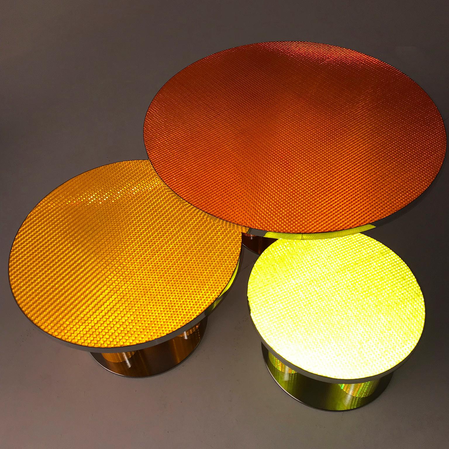 Travail du bois Ensemble de tables basses modernes Reflector Collection de Sebastiano Bottos, Italie en vente