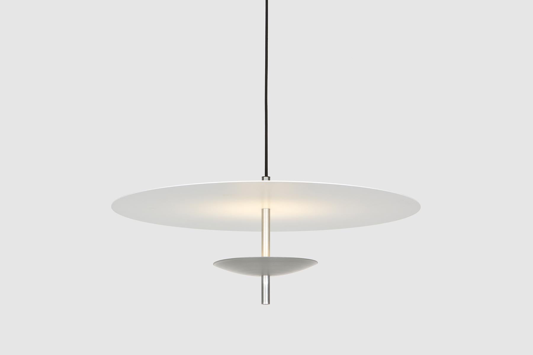 XXIe siècle et contemporain Lights LED à réflecteur, aluminium anodisé, noir, abat-jour blanc en vente