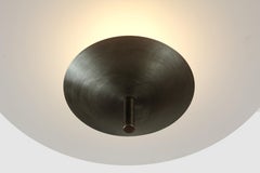 Lampada a sospensione Reflector LED, patina di bronzo, paralume bianco