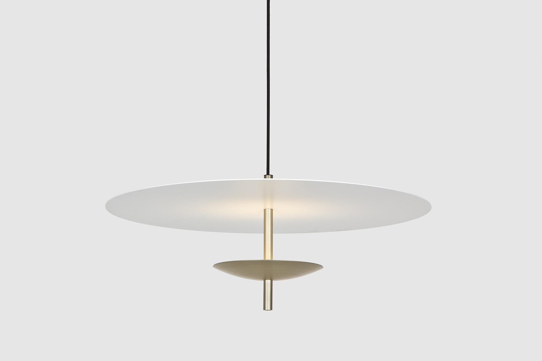 Reflector LED Pendant Light, Bronze Patina, White Shade In New Condition For Sale In Broadmeadows, Victoria