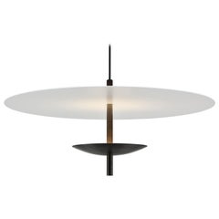 Reflector LED Pendant Light, Bronze Patina, White Shade