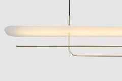 Reflector Linear LED Anodized Aluminum Pendant Light, Satin Gold / White Shade