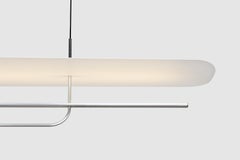 Reflector Linear LED Anodized Aluminum Pendant Light, Silver / White Shade