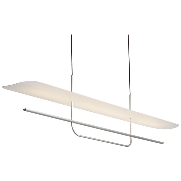 Reflector Linear LED Anodized Aluminum Pendant Light, Silver / White