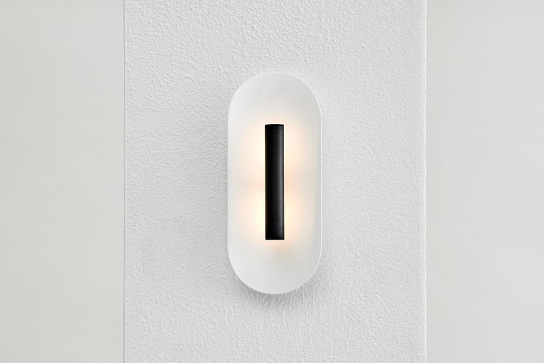 Reflector Wall Sconce 300, LED Light Fixture, Black Anodized / White Shade  For Sale at 1stDibs