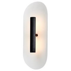 Reflector Wall Sconce 300, LED Light Fixture, Black Anodized / White Shade 