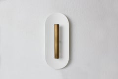 Reflector Wall Sconce 300, LED Light Fixture, Patina Brass / White Shade