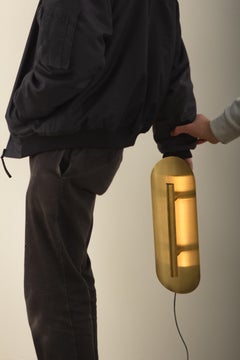 Reflector Wall Sconce 450, LED Light Fixture, all Aged brass