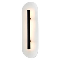 Reflector Wall Sconce 450, LED Light Fixture, Anodized Black / White Shade 