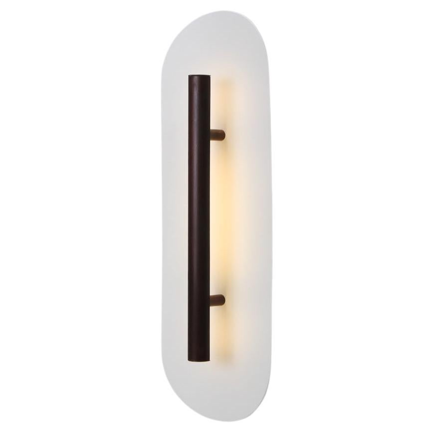 Reflector Wall Sconce 450, LED Light Fixture, Patine Bronze / White Shade  For Sale
