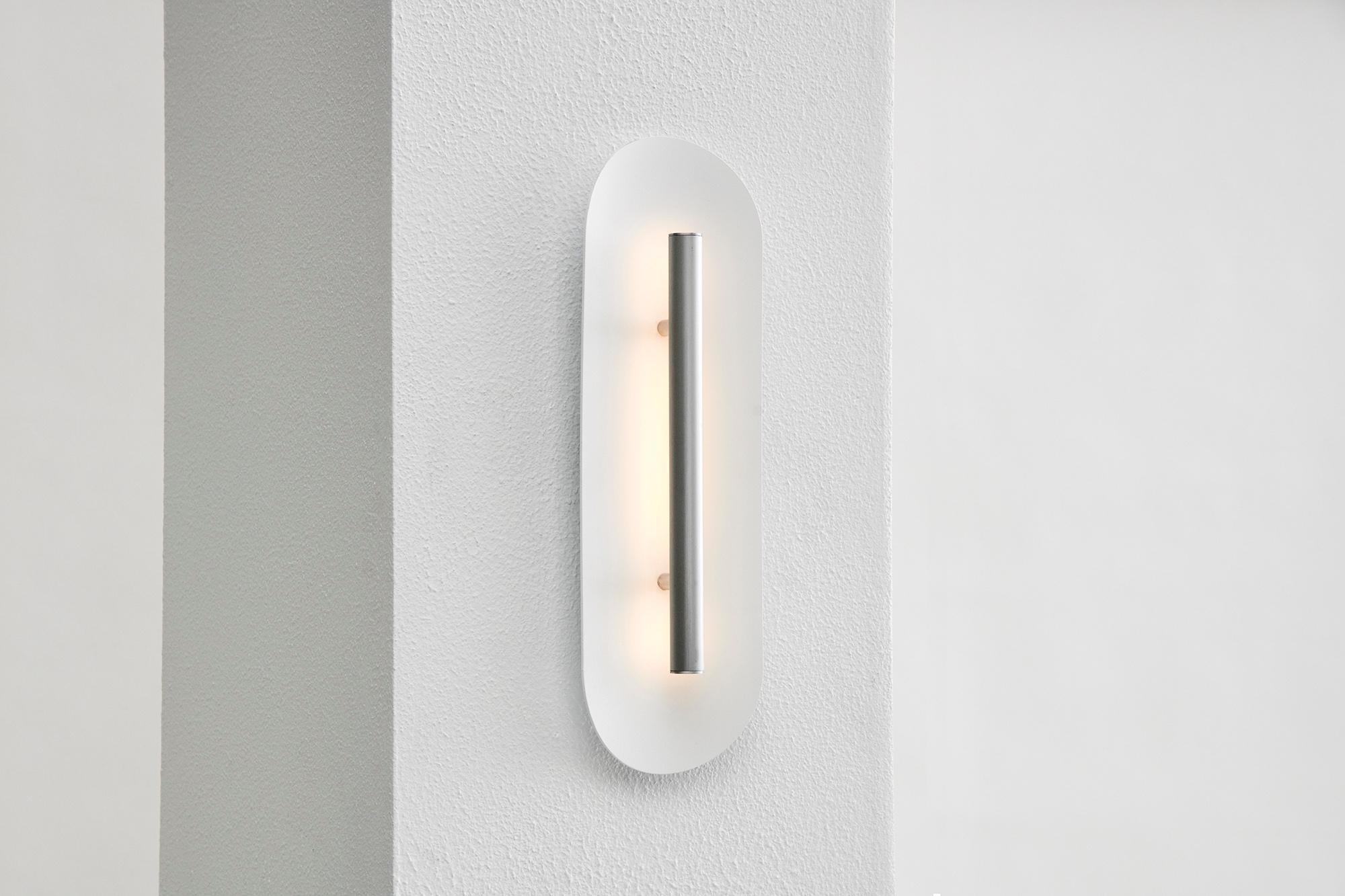 Reflector Wall Sconce 450, Lights LED, Satin Gold/ White Shade en vente 5