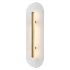 Reflector Wall Sconce 450, LED Light Fixture, Satin Gold/ White Shade