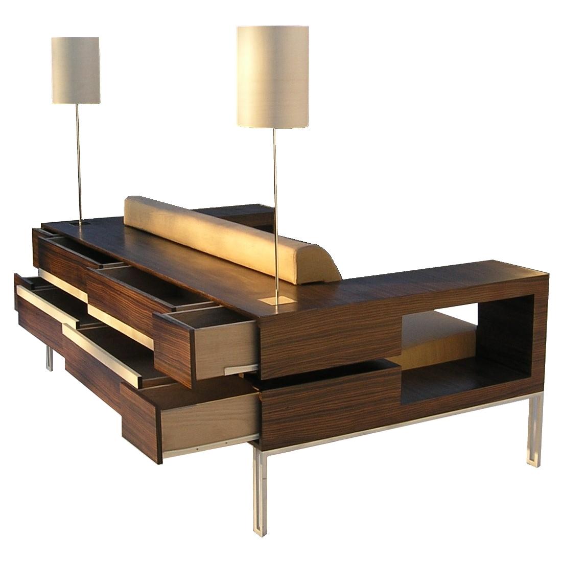 Moderne Canapé « Reflet » en ébène et bois de sycomore, multiplesfonctions d'Aymeric Lefort en vente