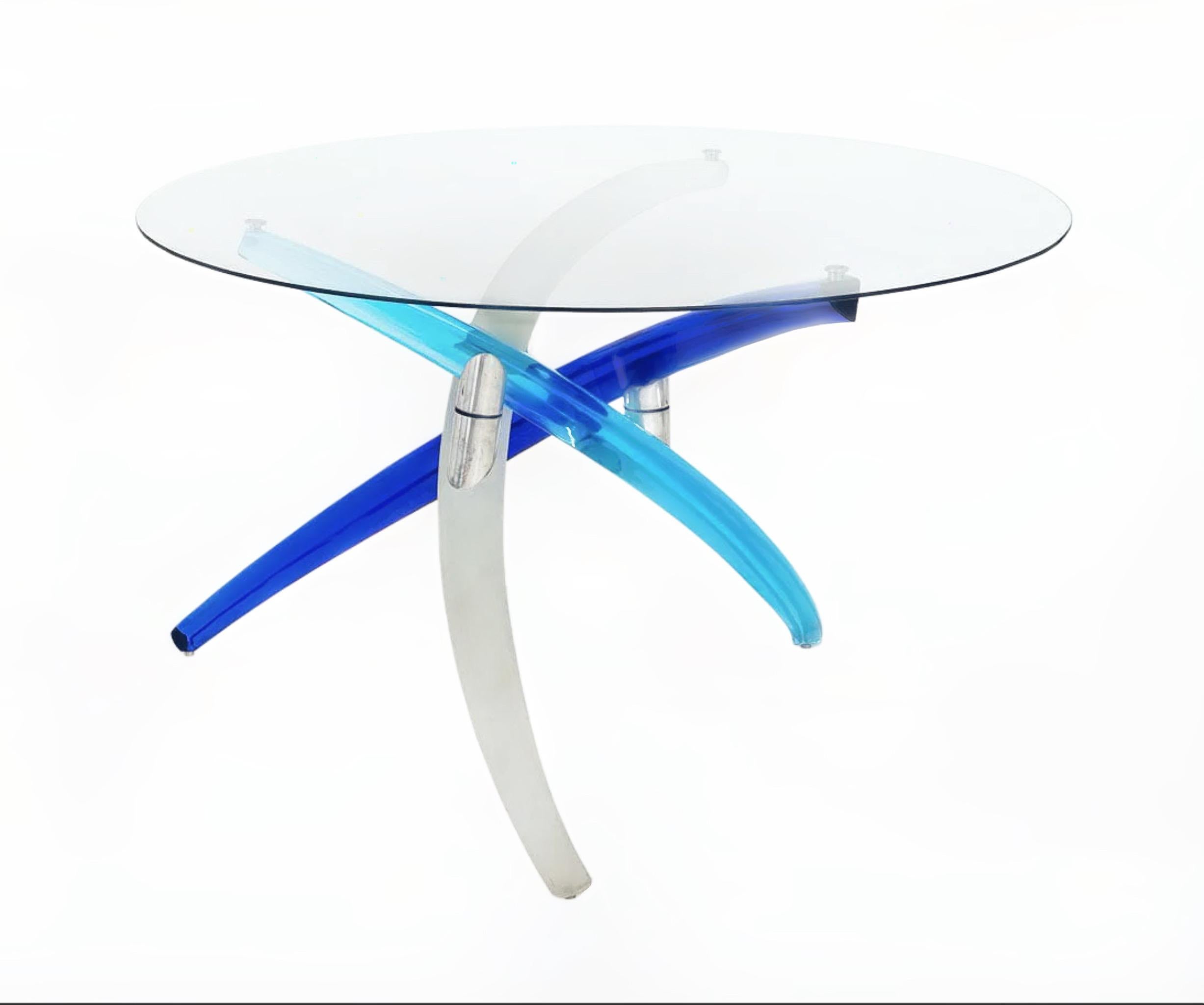 italien Table Reflex Fili d'Erba 72, Tulczinsky, Base de table en verre de Murano, Italie. en vente