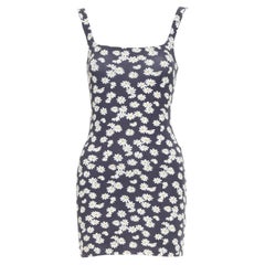 REFORMATION Becky black yellow tencel daisy print double layer mini dress XS