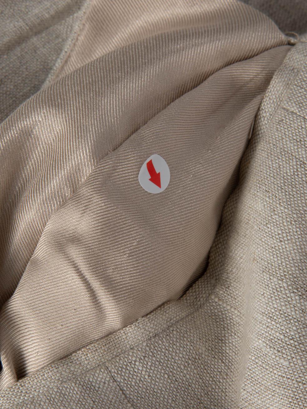 Reformation Beige Linen Buttoned Blazer Dress Size L For Sale 3