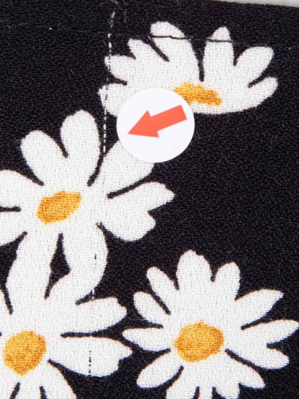 Women's Reformation Black Daisy Print Mini Skirt Size XS For Sale