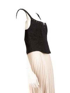 Reformation Black Denim Studded Corset Top Size S