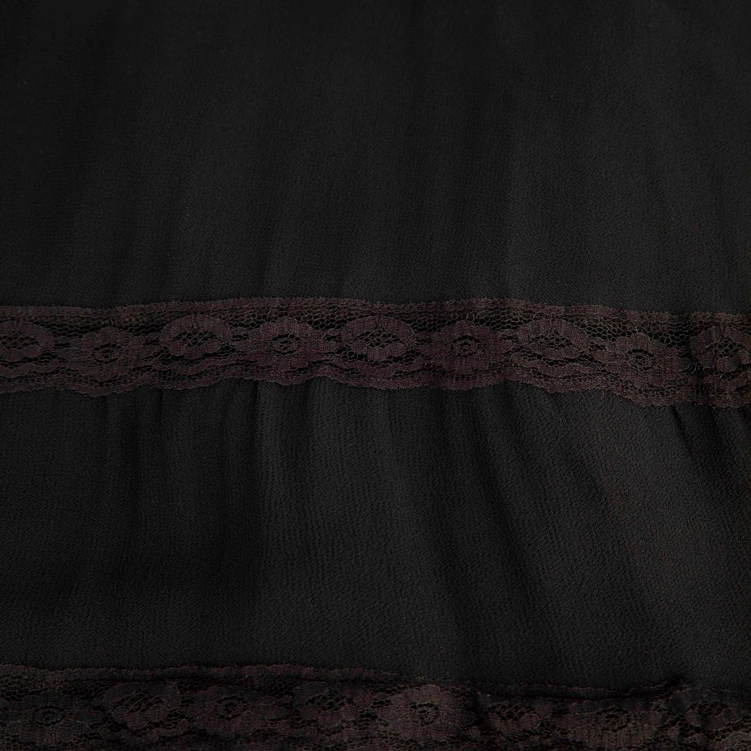 Noir Reformation Black Long Sleeve Lace Detail Midi Dress Size M