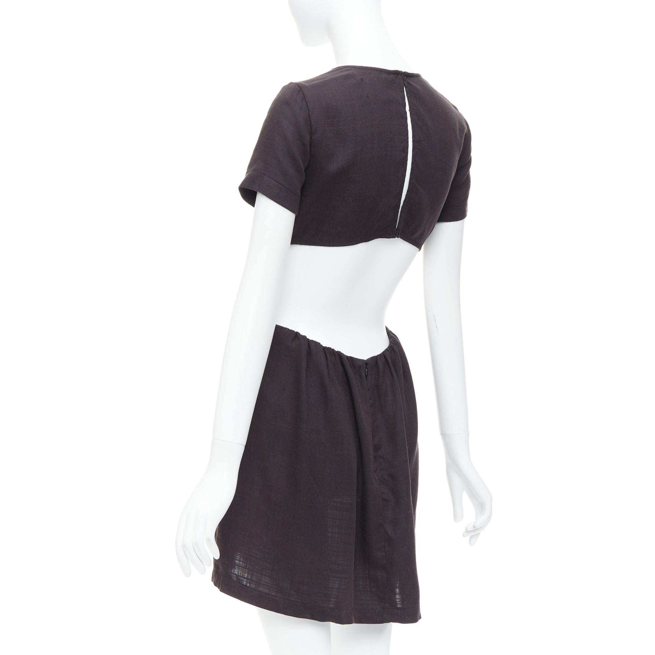Women's REFORMATION black open back V neck short sleeve mini dress US2 S
