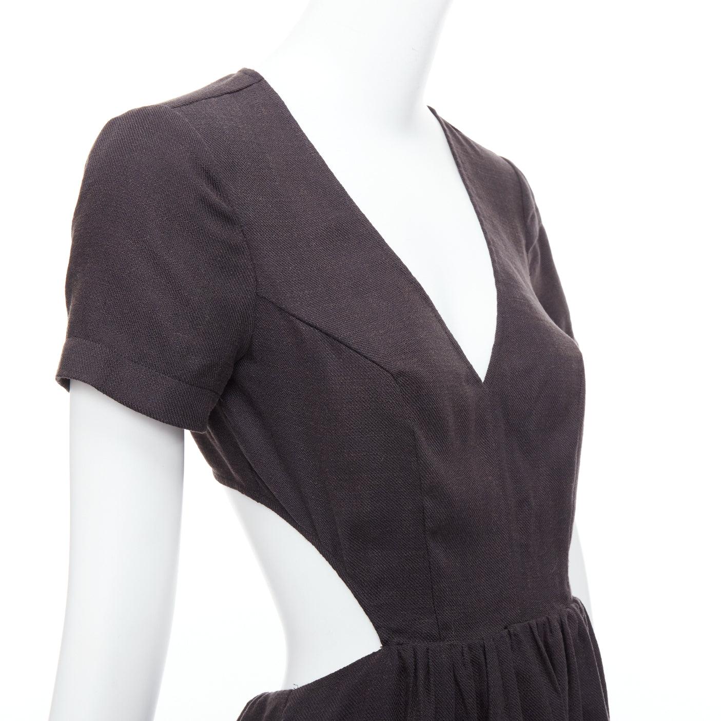 REFORMATION black open back V neck short sleeve mini dress US2 S 2