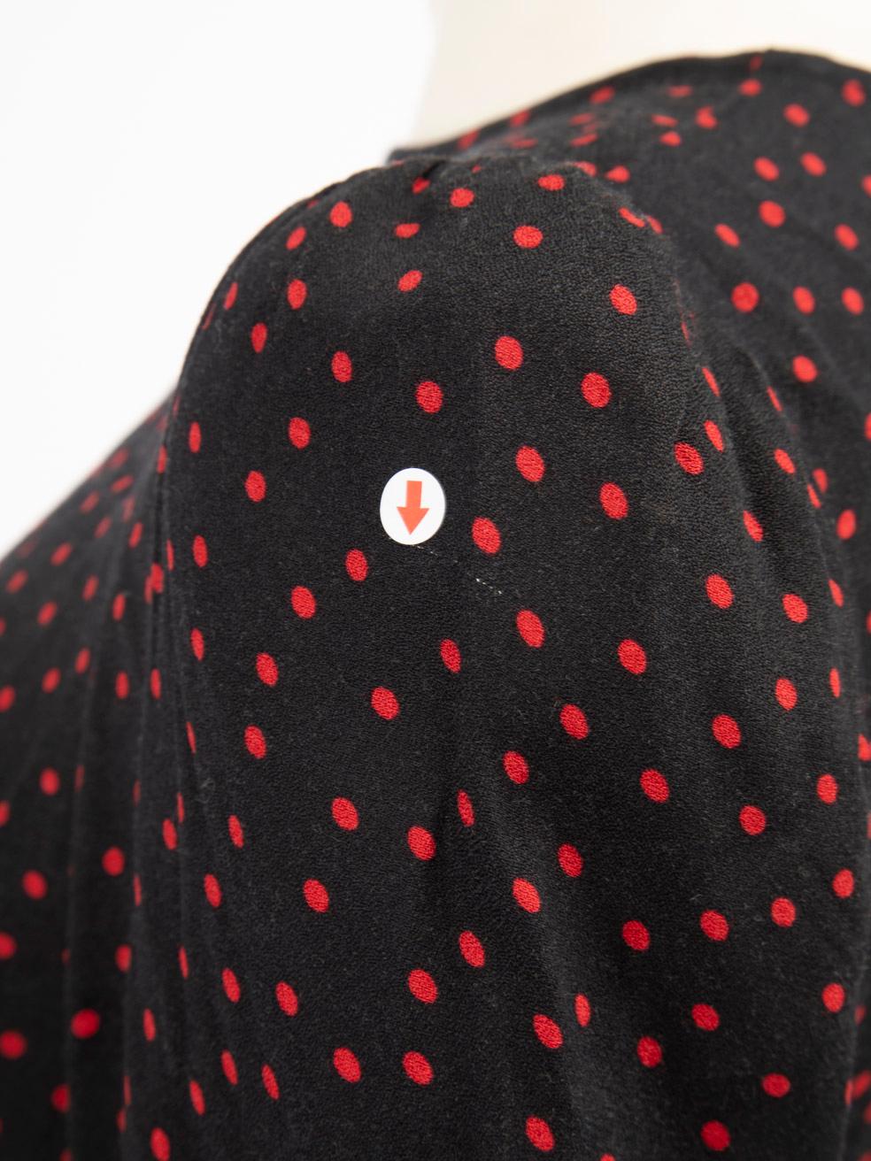 Reformation Black Polka Dot Midi Dress Size S 1