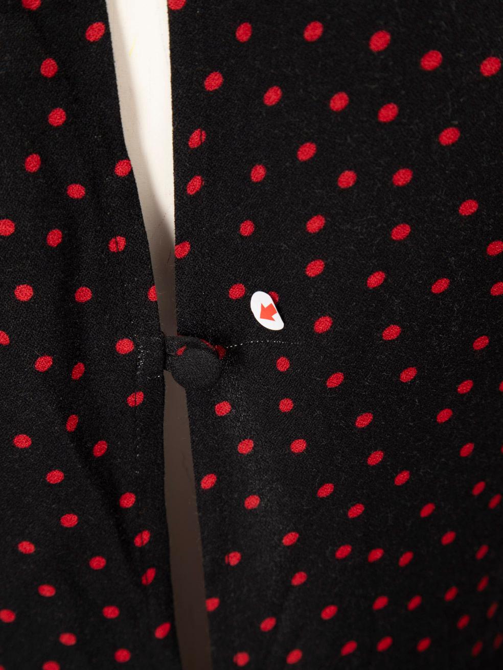 Reformation Black Polka Dot Midi Dress Size S 2