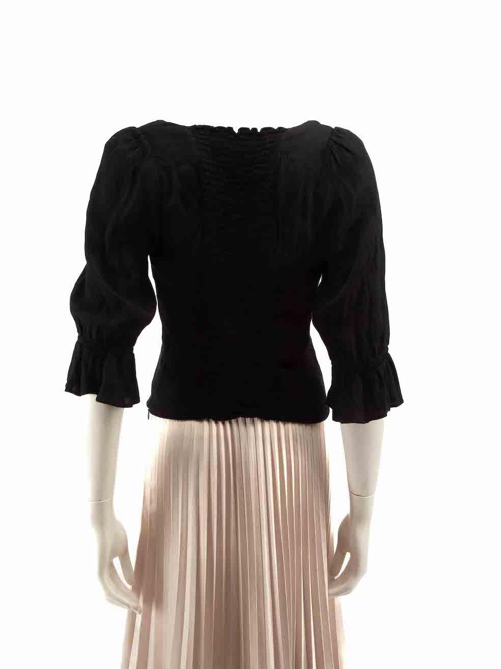 Noir Reformation Black Ruch Detail Top Size XL en vente