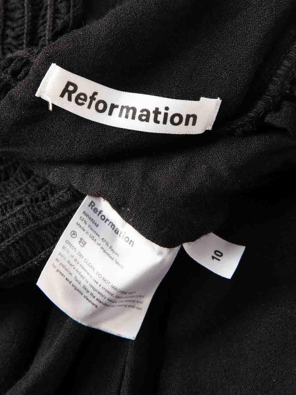 Reformation Black Ruch Detail Top Size XL en vente 1