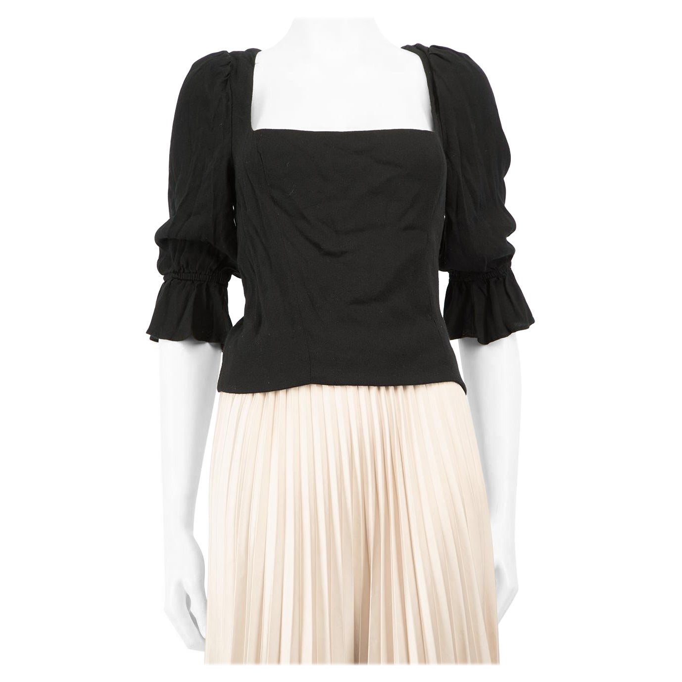 Reformation - Top nero con dettaglio a rombi - taglia XL