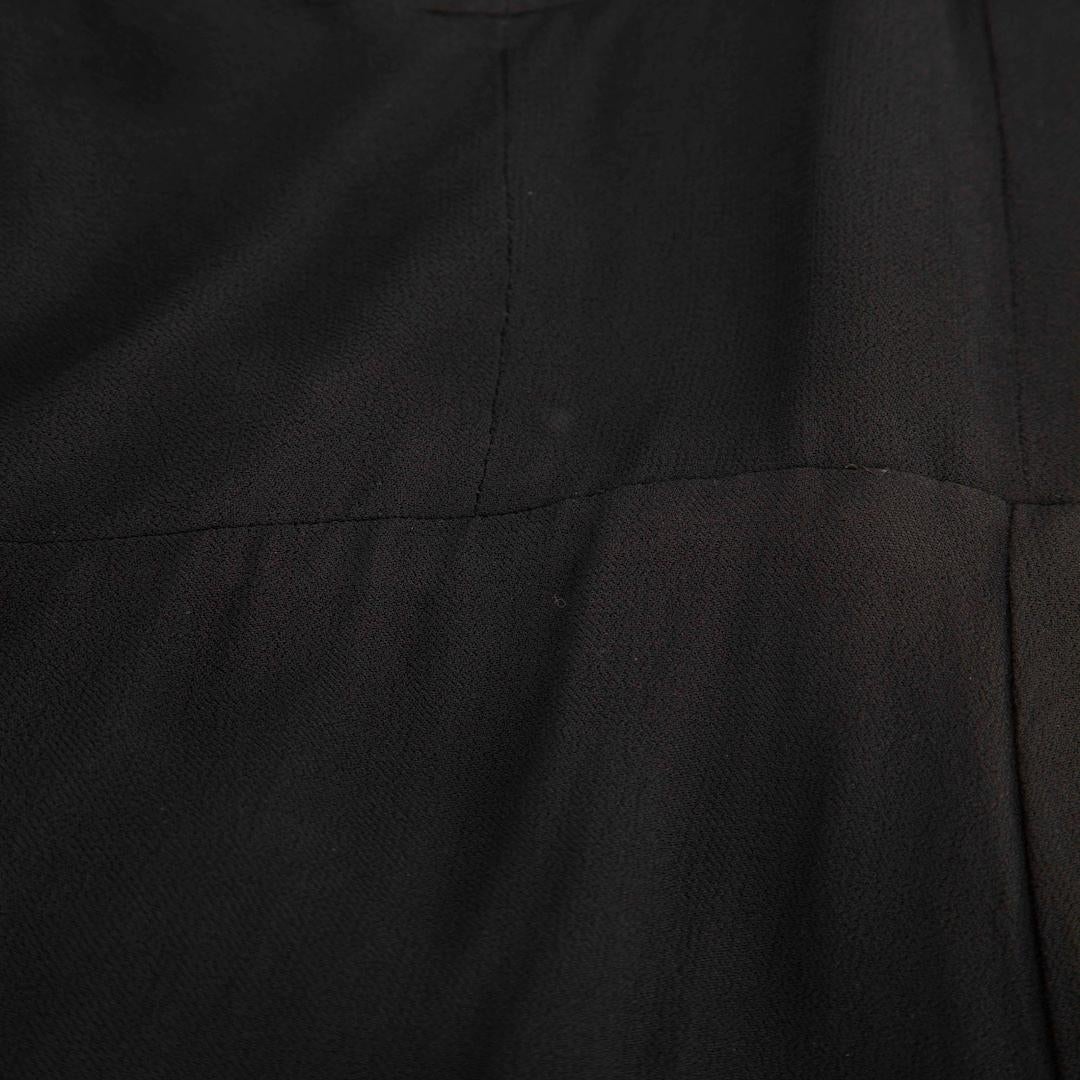 Beige Reformation Black Ruffle Tie Strap Mini Dress Size XXS en vente