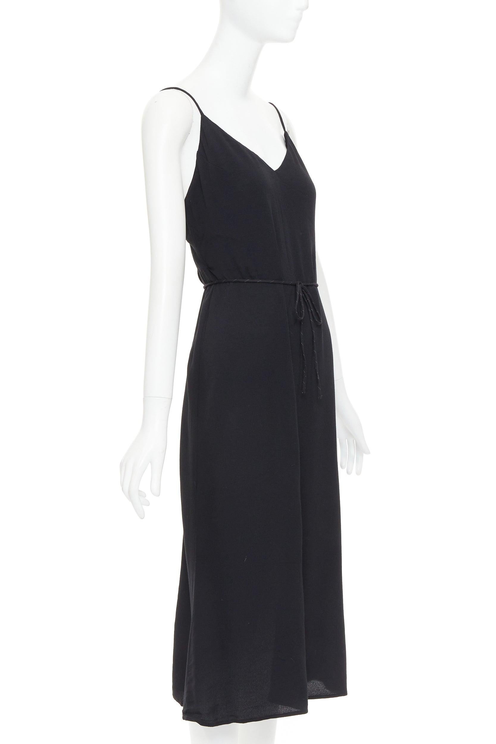 Noir REFORMATION Robe midi à taille nouée et dos ouvert en mélange de viscose noir M en vente
