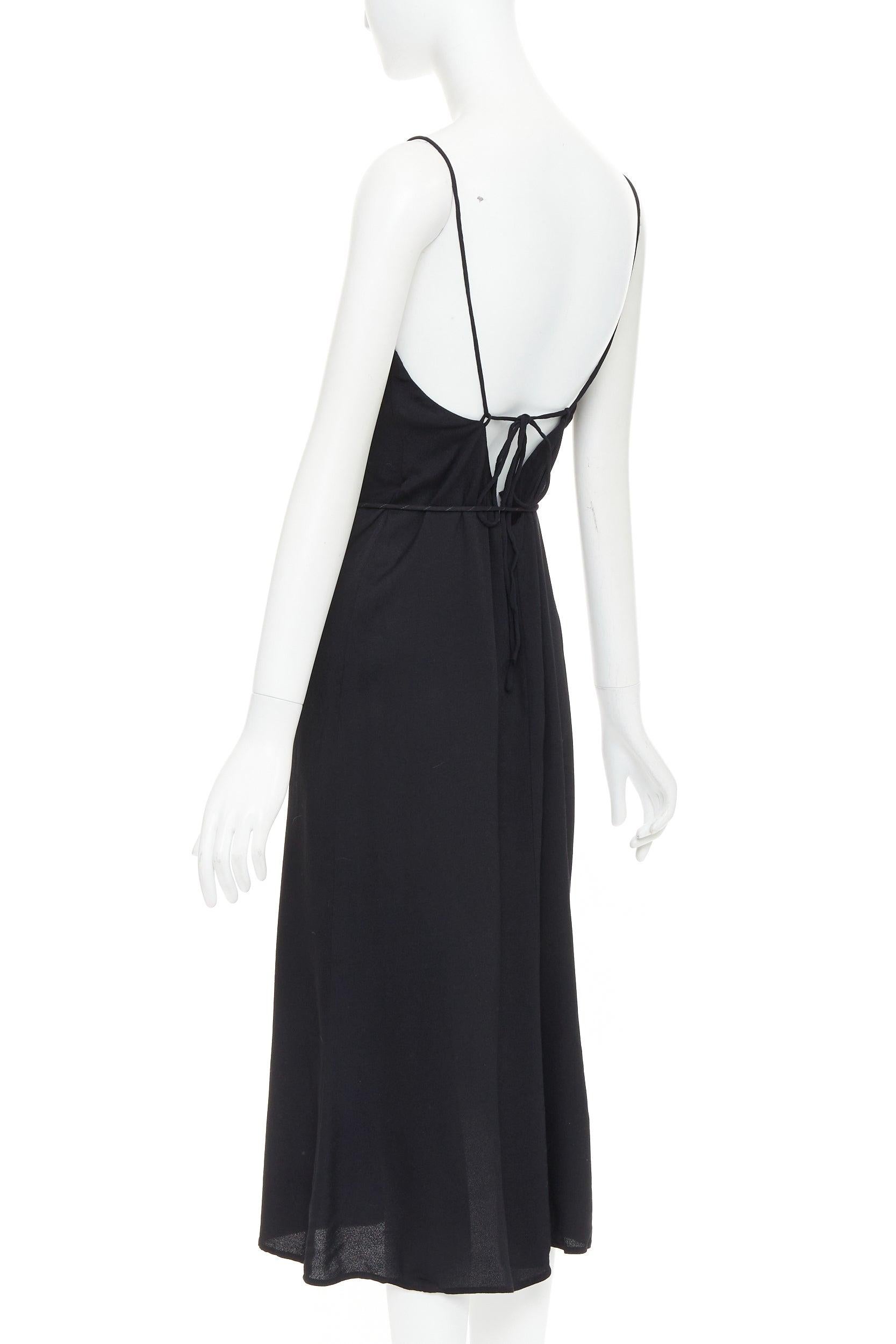 REFORMATION Robe midi à taille nouée et dos ouvert en mélange de viscose noir M Pour femmes en vente