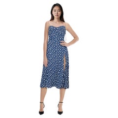 Reformation Blue Dotted Summer Dress Size XXS