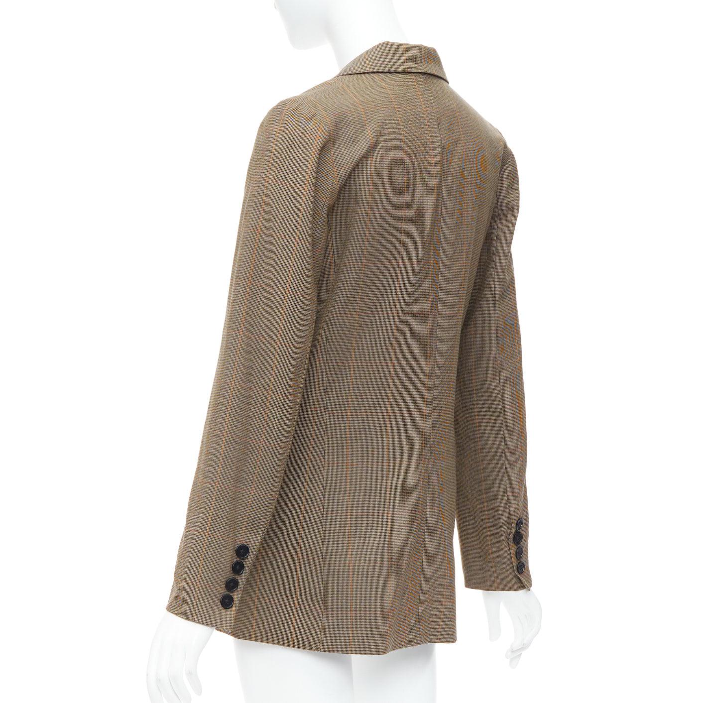 REFORMATION brown eco friendly surplus fabric checkered blazer XS For Sale 1