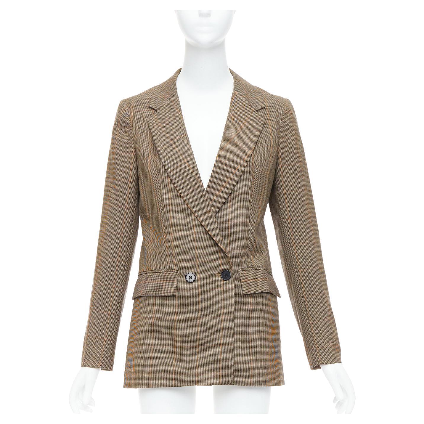 REFORMATION brown eco friendly surplus fabric checkered blazer XS For Sale