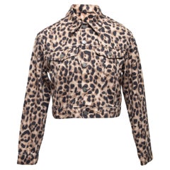 Reformation Brown & Multicolor Leopard Print Denim Jacket