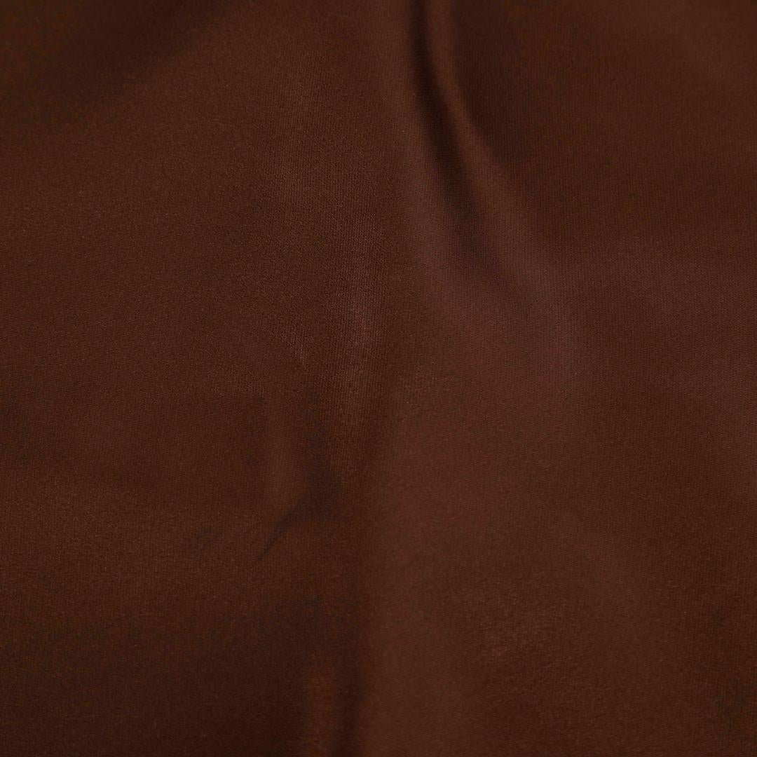 Beige Reformation Brown Satin V Neck Blouse Size S in vendita