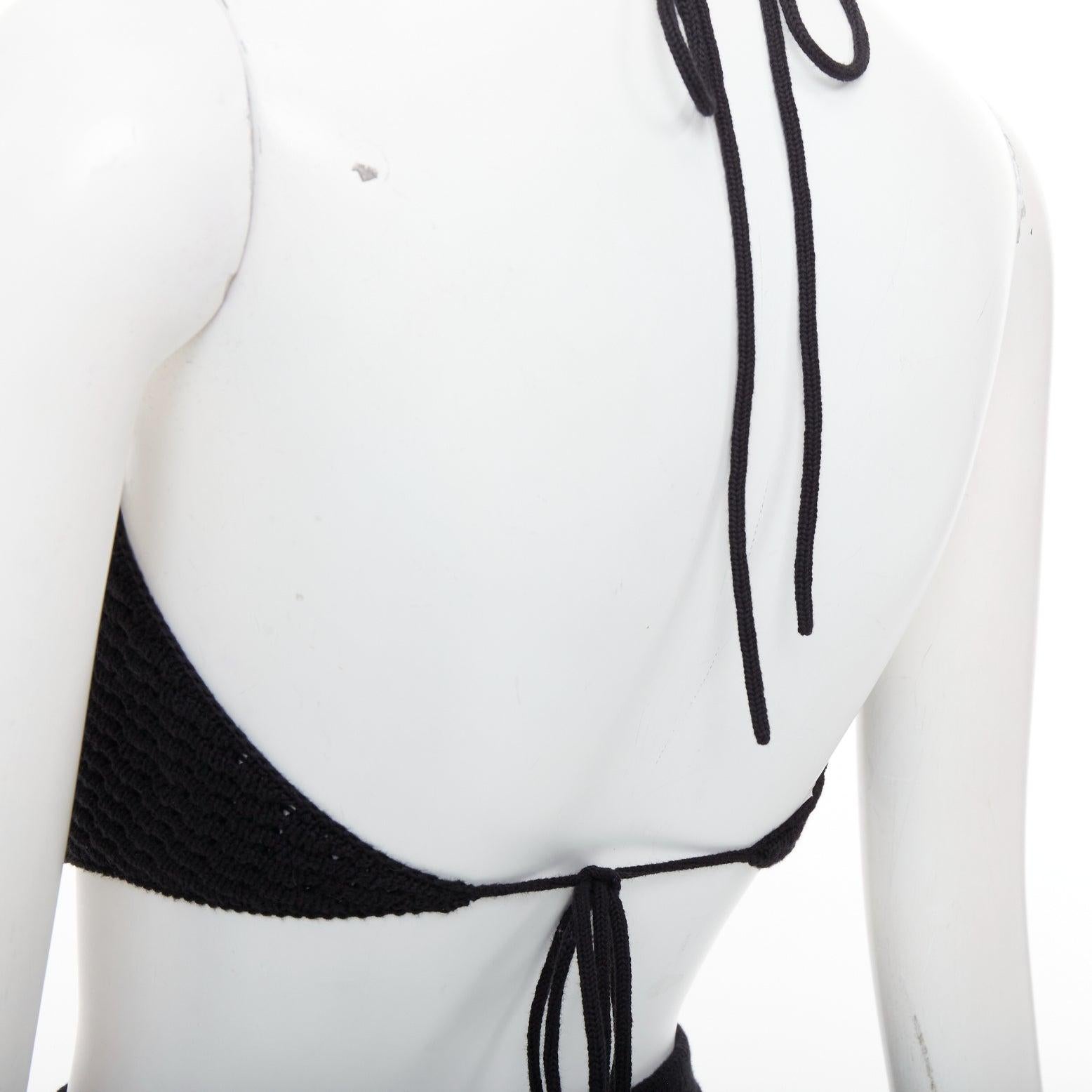 REFORMATION CIRCA nero in cotone organico, maglia aperta, top e gonna XS in vendita 2