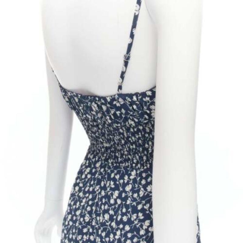 REFORMATION Elyse weißes marineblaues Minikleid mit gesmoktem Mieder US2 S
Referenz: SNKO/A00401
Marke: Reformation
Modell: Elyse
MATERIAL: Viskose, Gemisch
Farbe: Marineblau, Weiß
Muster: Floral
Verschluss: Reißverschluss
Hergestellt in: Vereinigte
