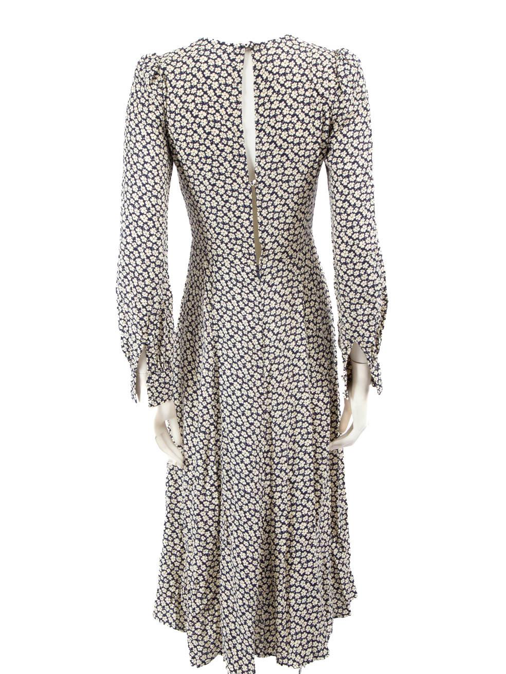 Gray Reformation Floral Long Sleeved Midi Dress Size S