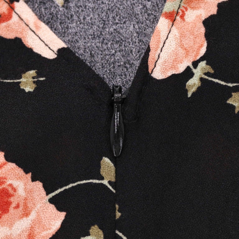reformation black floral dress Reformation // Black & Multi Floral Dress  VSP Consignment