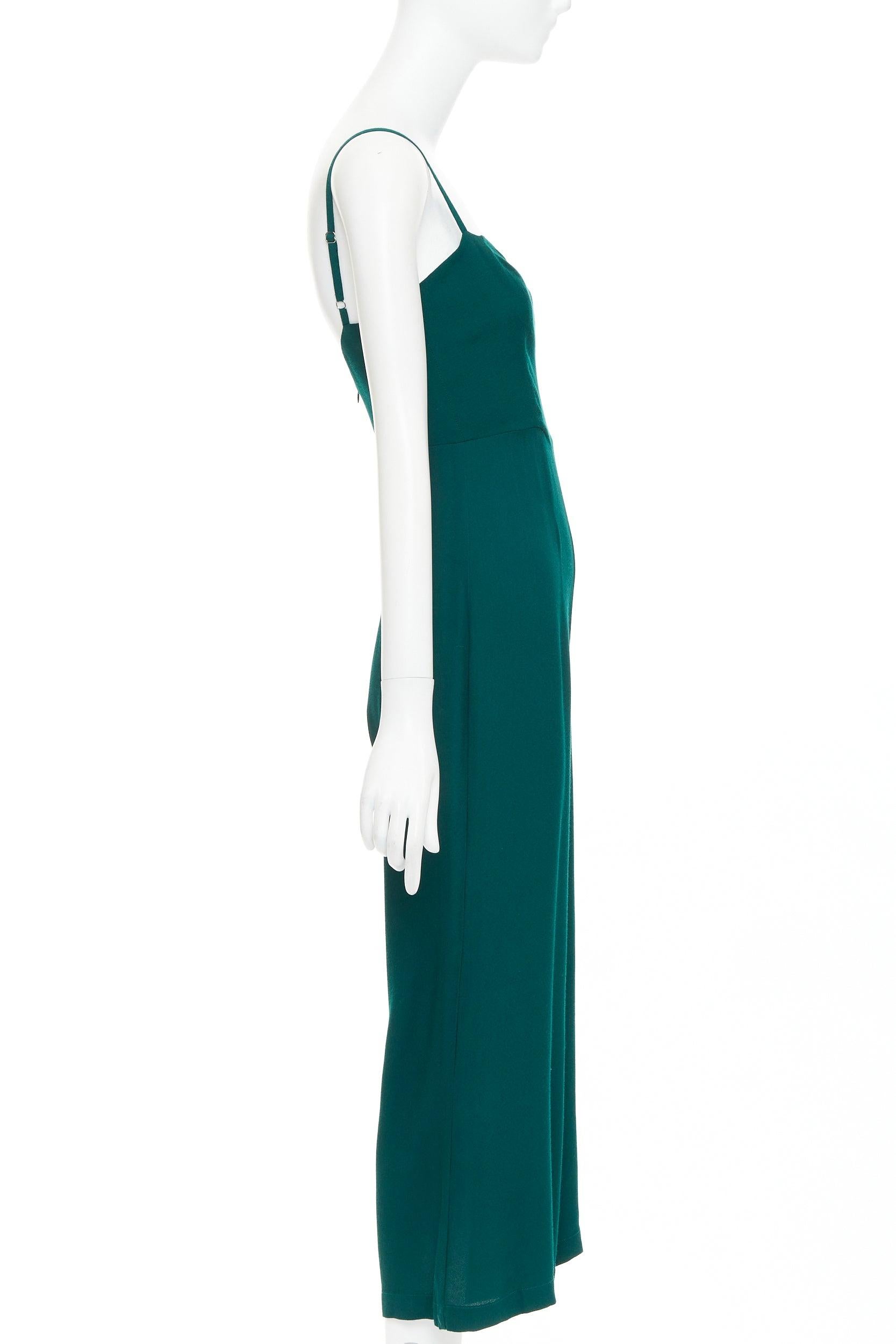 REFORMATION waldgrüner Viskosemischung Quadratischer Halsausschnitt Cropped Jumpsuit US0 XS im Zustand „Hervorragend“ im Angebot in Hong Kong, NT