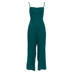 REFORMATION forest green viscose blend square neck cropped jumpsuit US0 XS