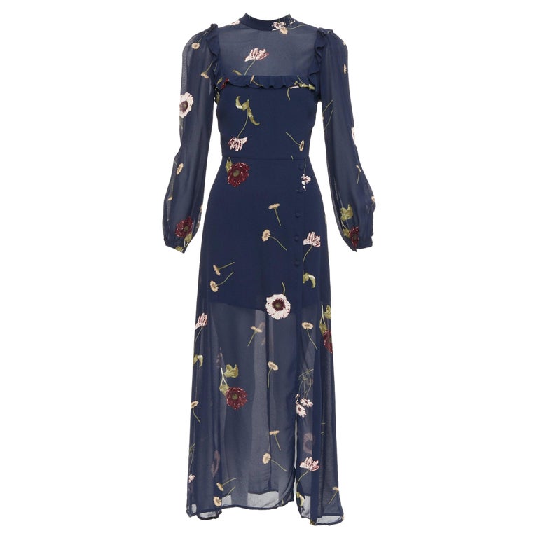 chinese dress ladies Jillian Floral Sunfire Tiered Midi Dress – Macy Gray Boutique main image 1